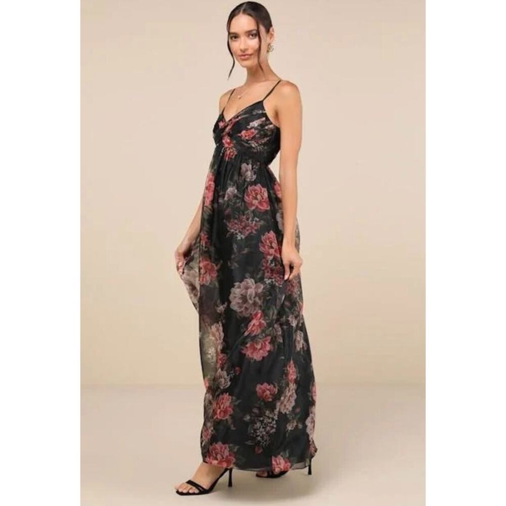 Floral Black Maxi Dress